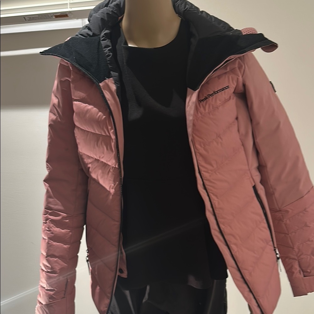 Peak Performance Pink Puffer Jacket with High Collar